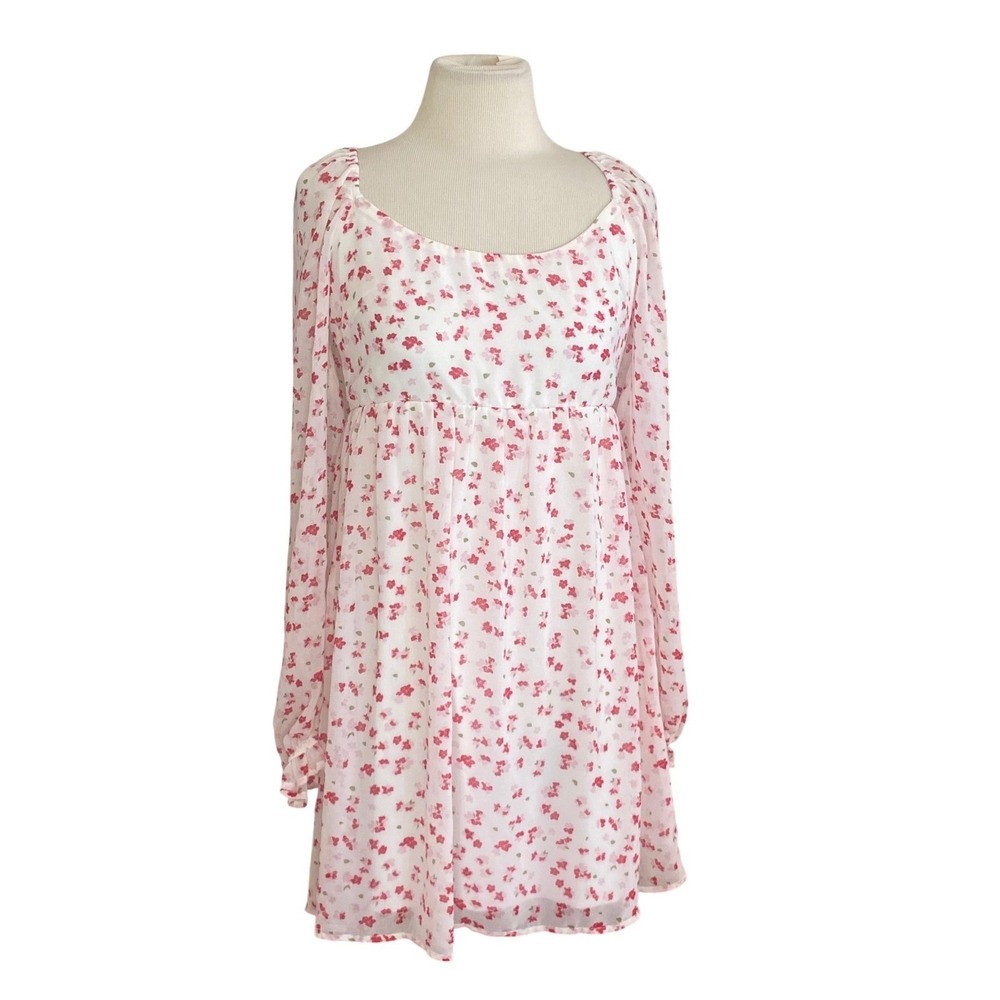 Trixxi dress Floral Empire Waist‎ Mini Sz M  Long Sleeve cottage core boho - Picture 2 of 10